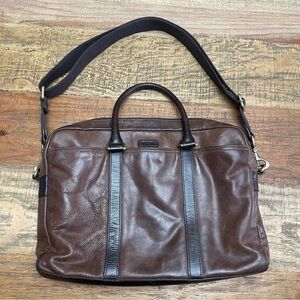 Fossil Bag Cognac Leather Briefcase Messenger Laptop Bag